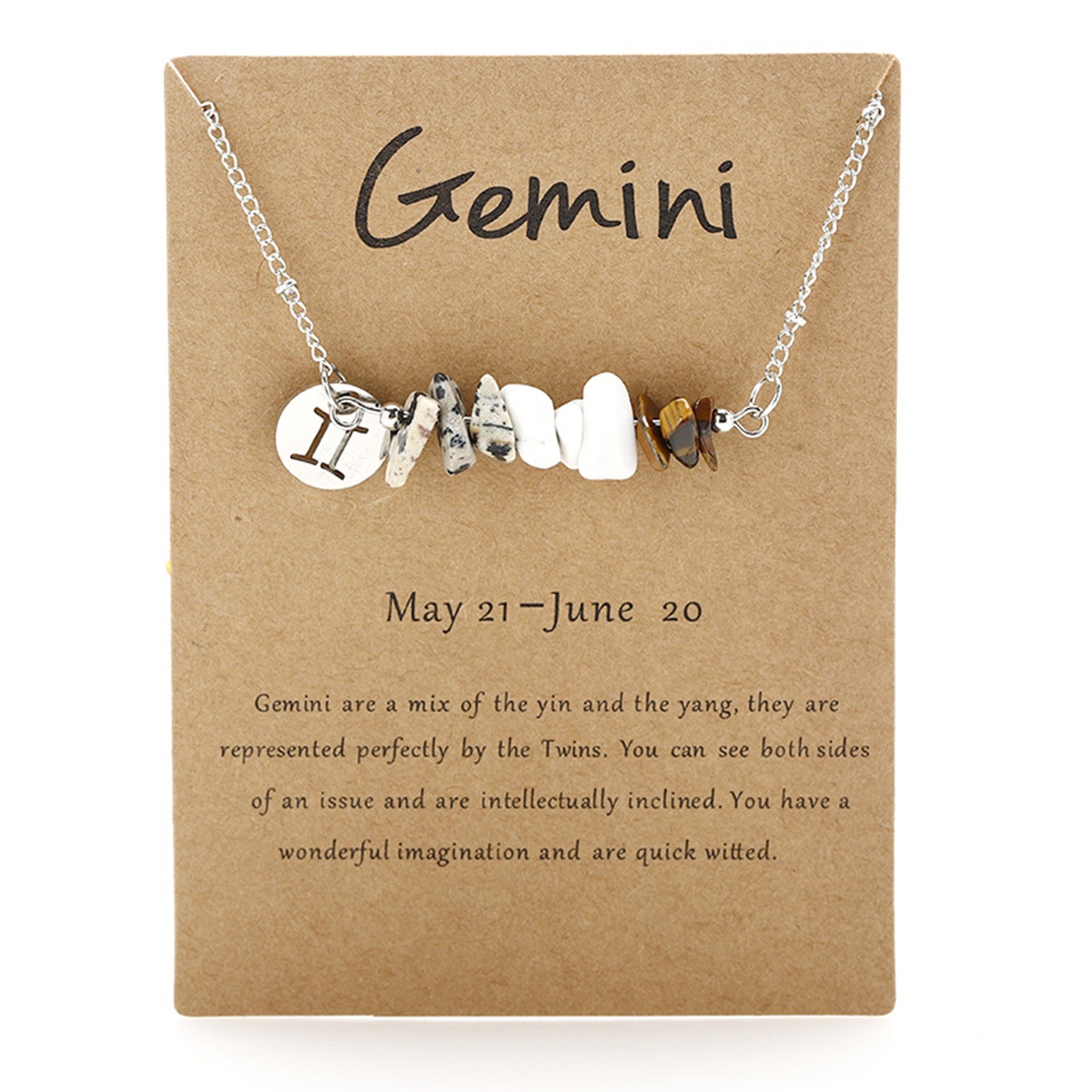 thumbnail image 2 of Original Stone Necklace Original Design 12 Constellations Gravel Combination Necklace Collar Colgante Acero Inoxidable, 2 of 2